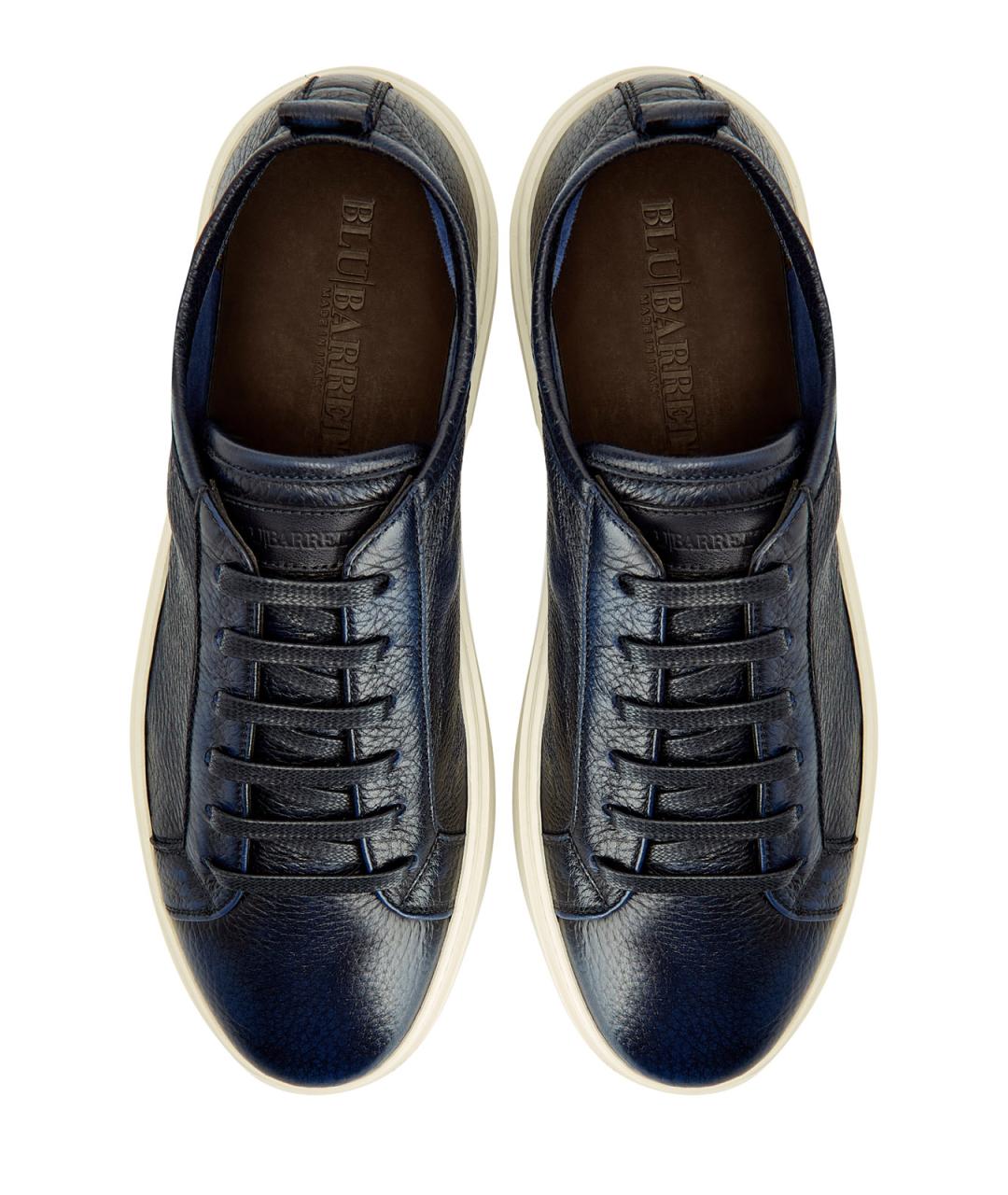 BARRETT Темно-синие кожаные низкие кроссовки / кеды, фото 6