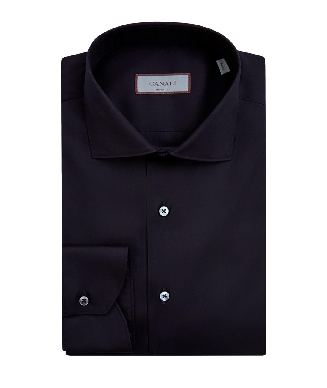 CANALI Черная хлопковая кэжуал рубашка, фото 1