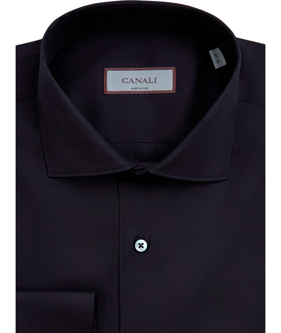 CANALI Черная хлопковая кэжуал рубашка, фото 2