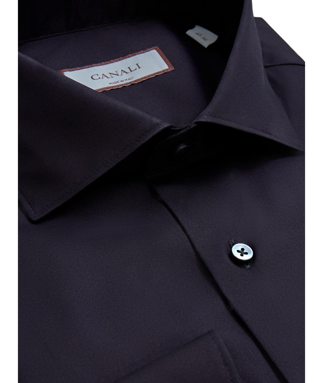 CANALI Черная хлопковая кэжуал рубашка, фото 3