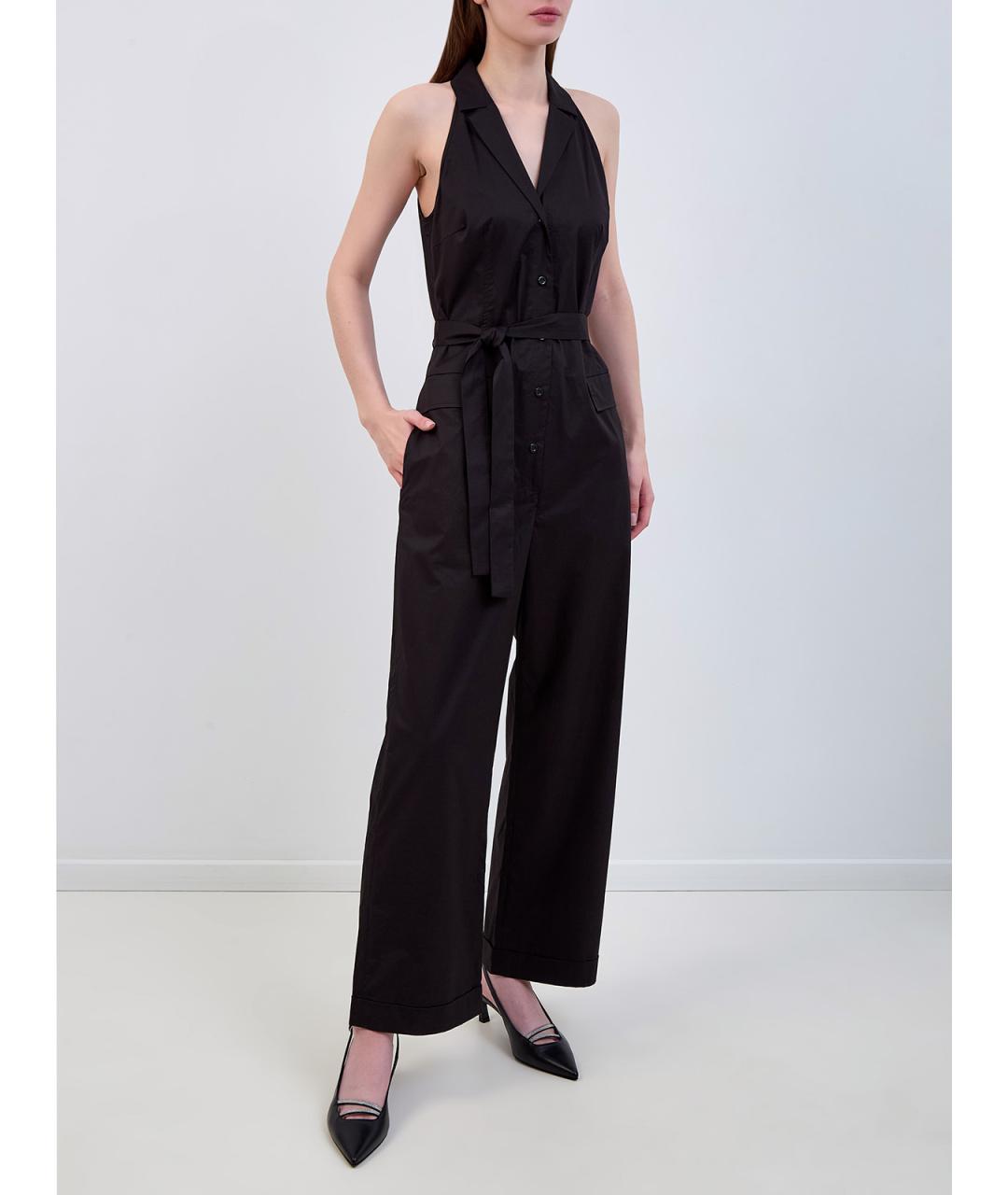 PESERICO Черный хлопковый комбинезон, фото 3