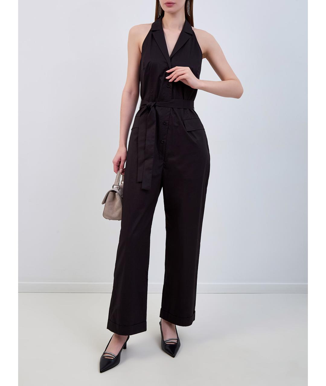 PESERICO Черный хлопковый комбинезон, фото 2