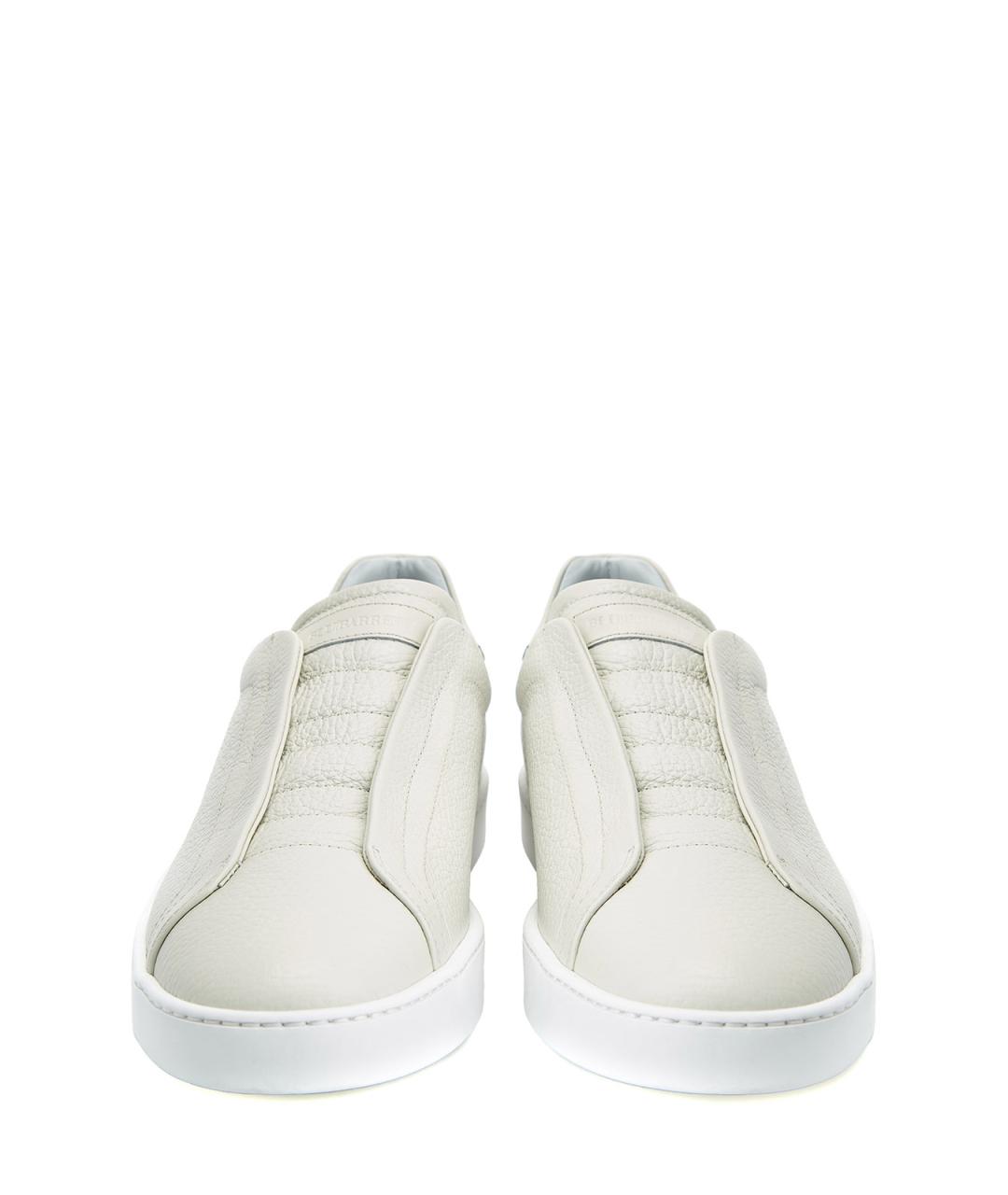 BARRETT Бежевые кожаные низкие кроссовки / кеды, фото 5