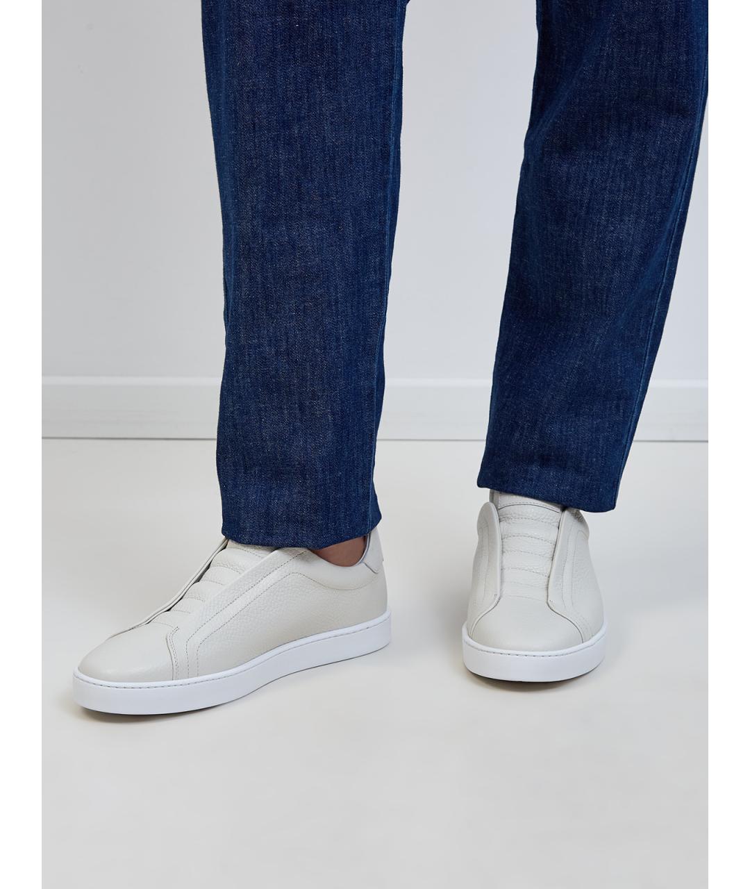 BARRETT Бежевые кожаные низкие кроссовки / кеды, фото 2