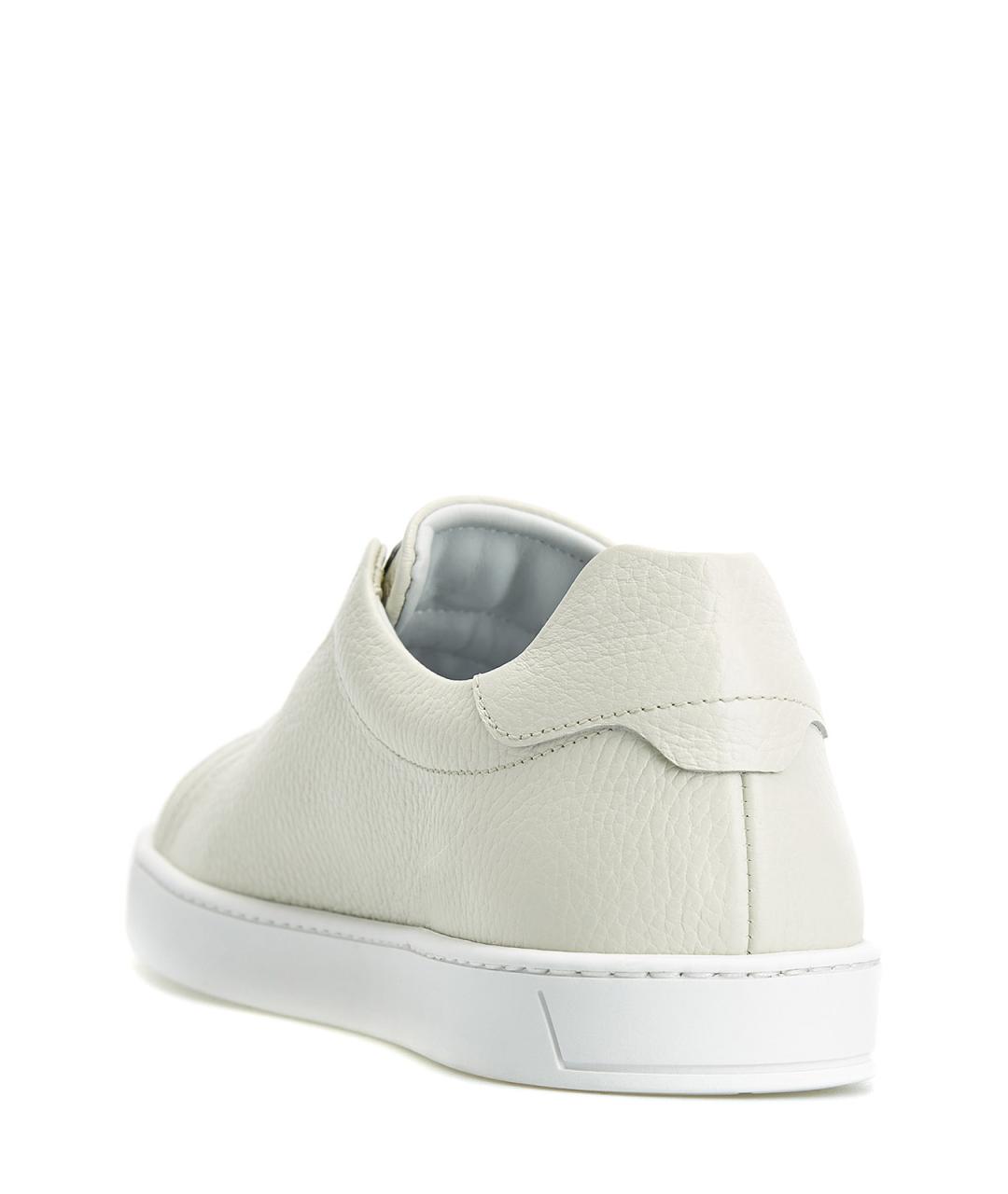 BARRETT Бежевые кожаные низкие кроссовки / кеды, фото 4