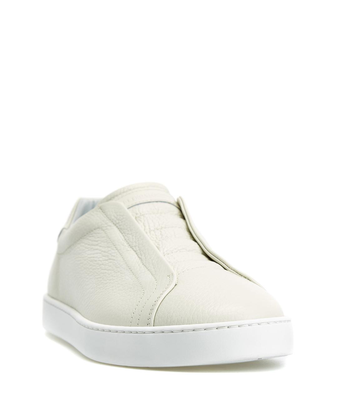 BARRETT Бежевые кожаные низкие кроссовки / кеды, фото 3