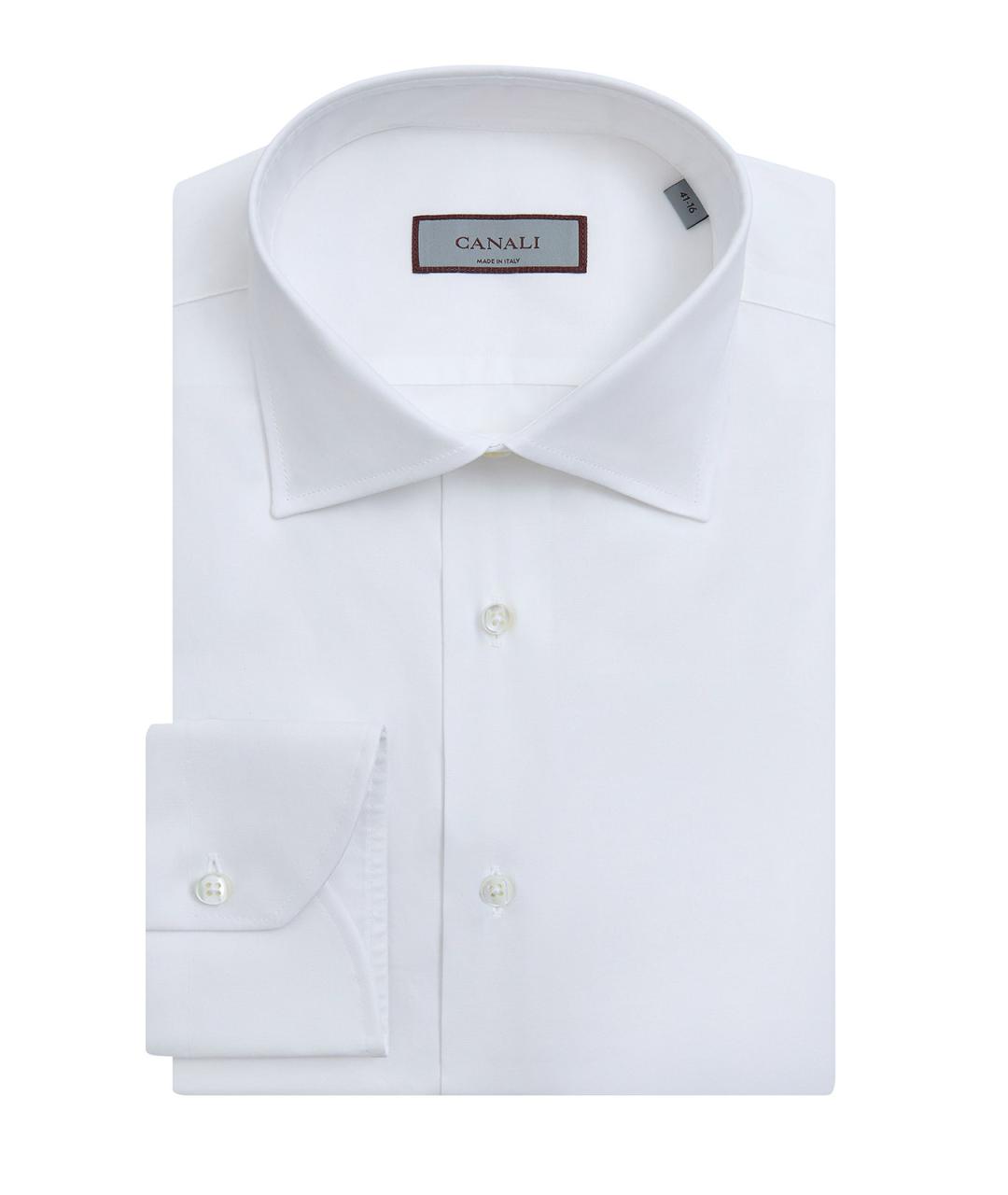 CANALI Белая хлопковая классическая рубашка, фото 1