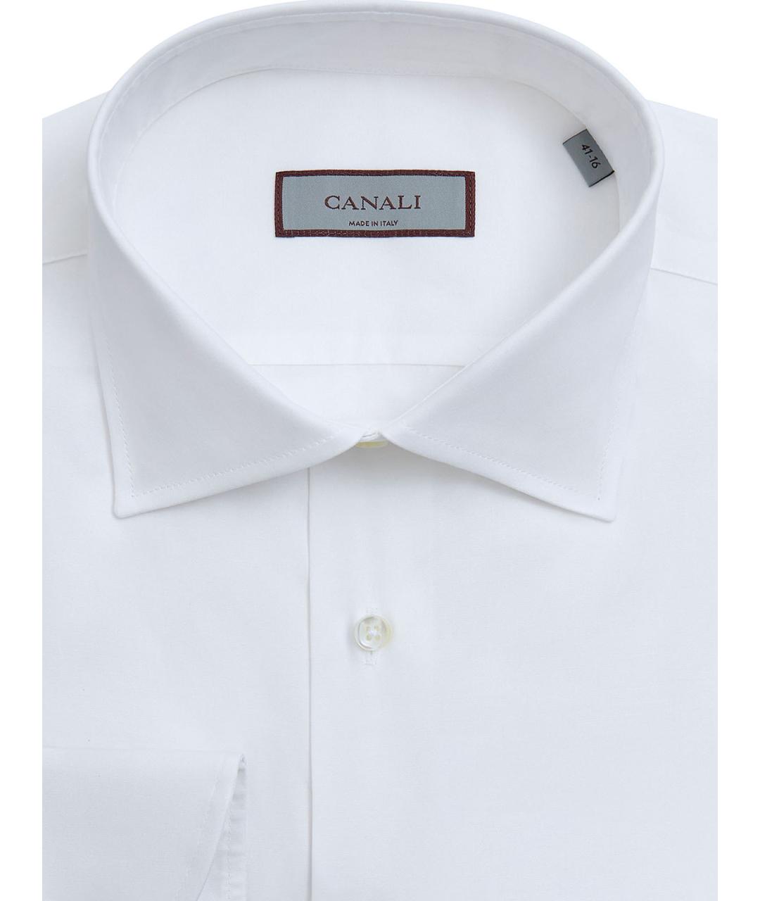 CANALI Белая хлопковая классическая рубашка, фото 2