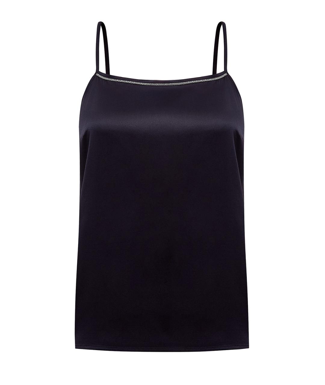 PESERICO Черная шелковая майка, фото 1