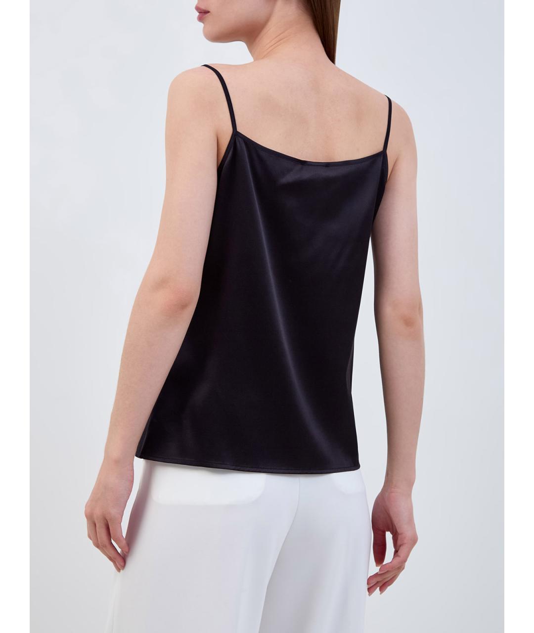 PESERICO Черная шелковая майка, фото 4