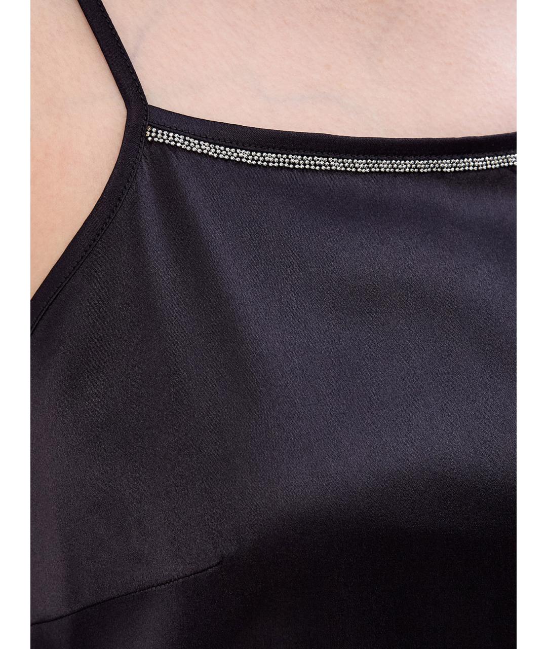 PESERICO Черная шелковая майка, фото 5