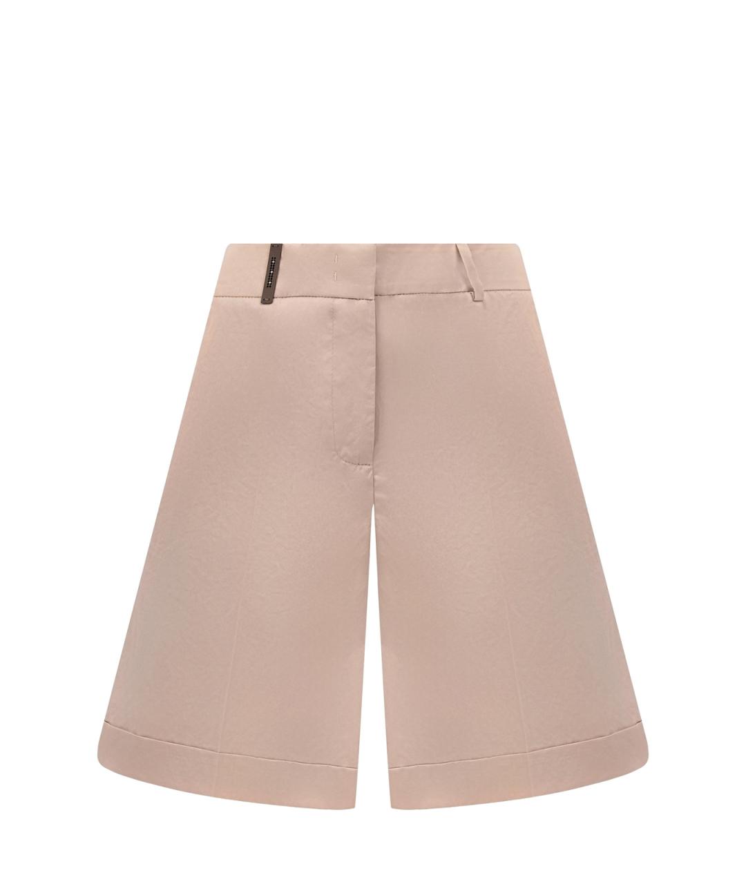 PESERICO Бежевые хлопковые шорты, фото 1