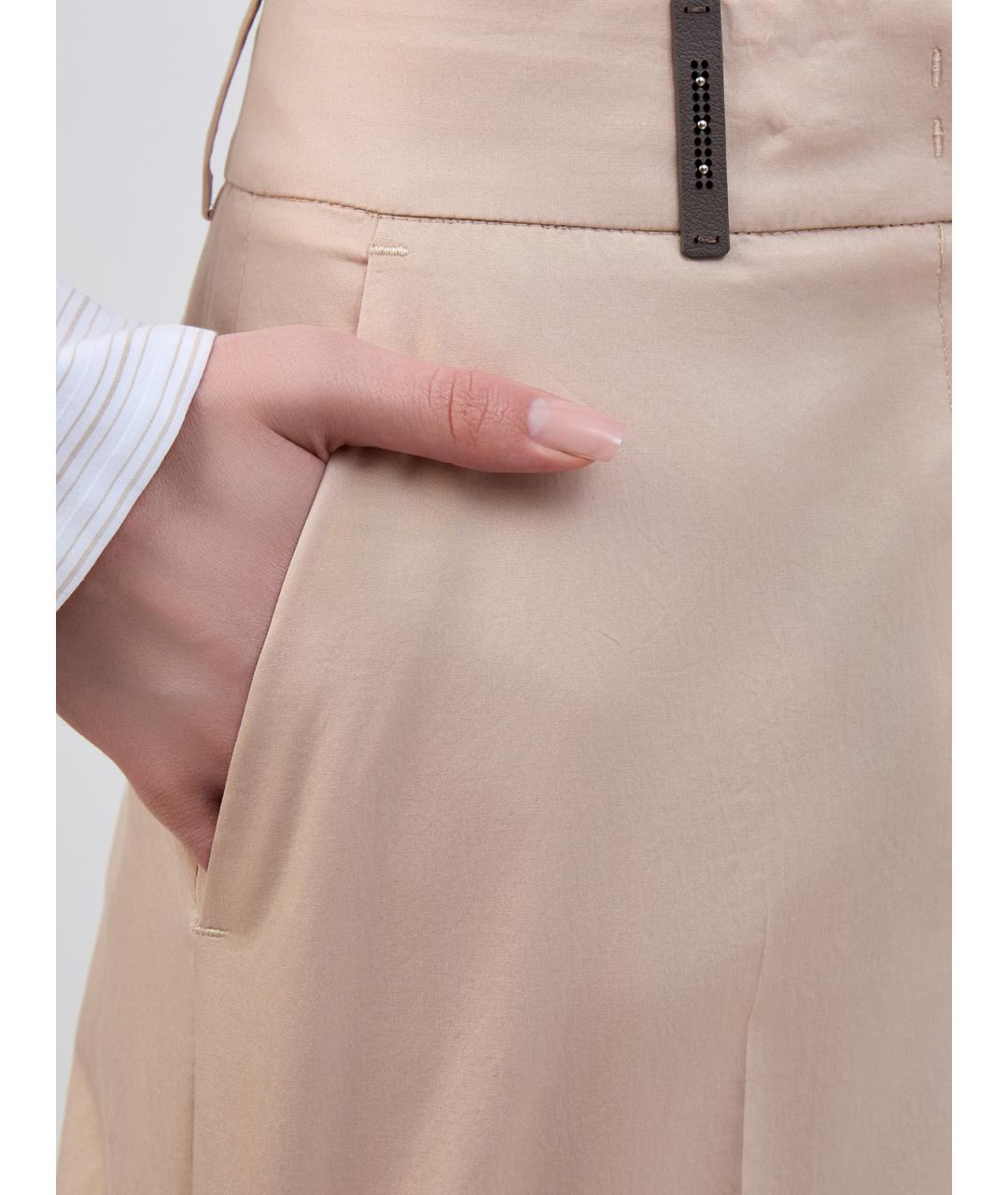 PESERICO Бежевые хлопковые шорты, фото 5