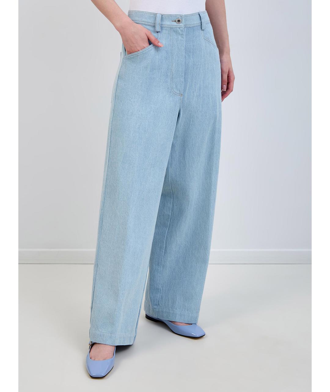 GENTRY PORTOFINO Голубые хлопковые прямые джинсы, фото 3