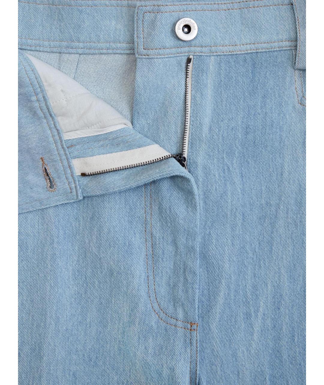 GENTRY PORTOFINO Голубые хлопковые прямые джинсы, фото 6