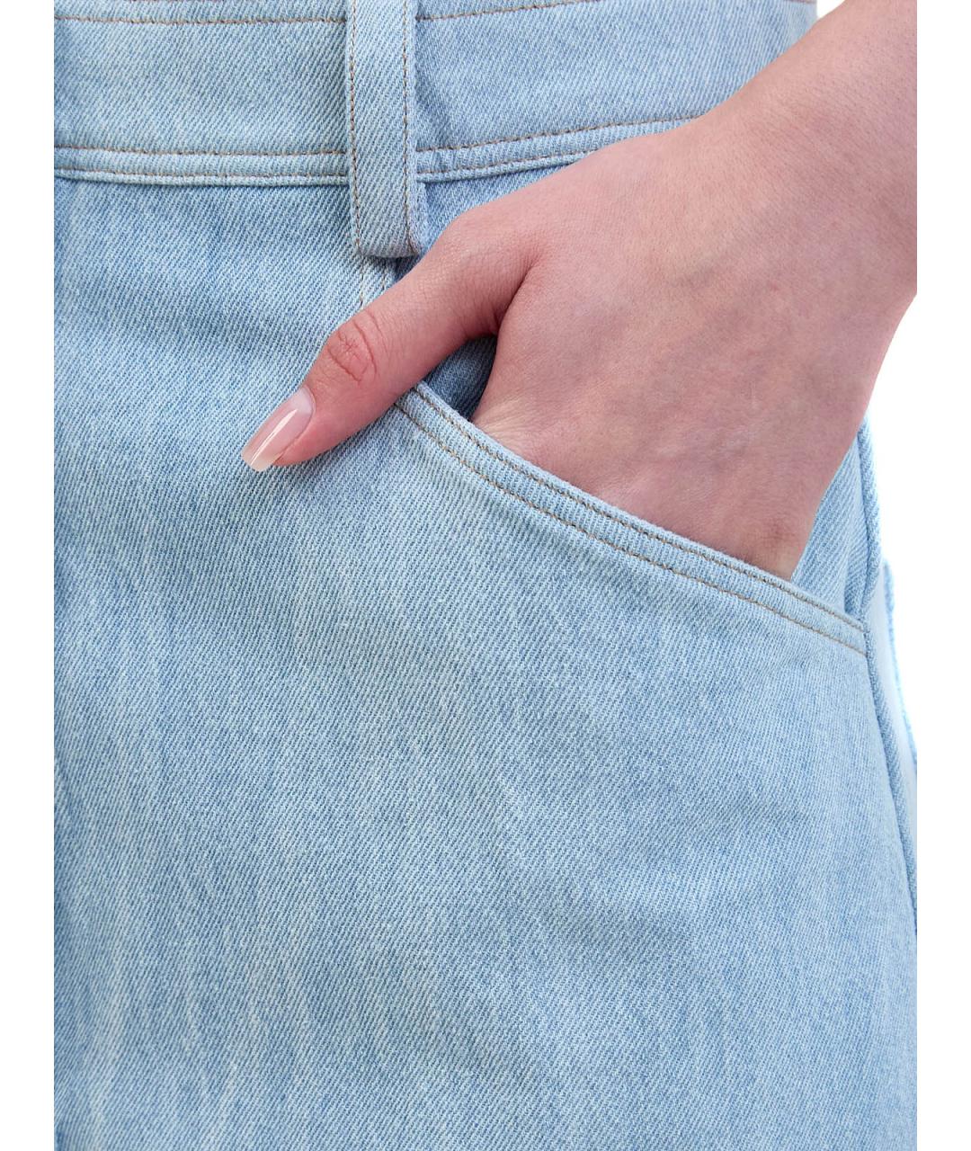 GENTRY PORTOFINO Голубые хлопковые прямые джинсы, фото 5