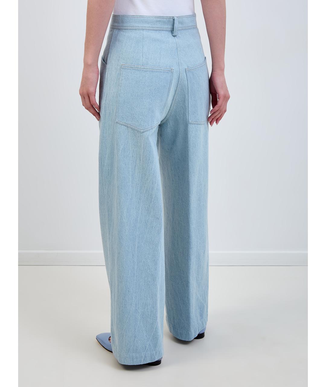 GENTRY PORTOFINO Голубые хлопковые прямые джинсы, фото 4