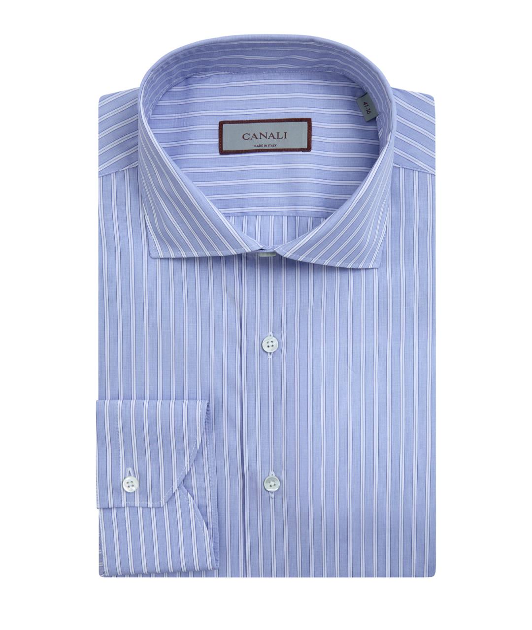 CANALI Голубая хлопковая кэжуал рубашка, фото 1