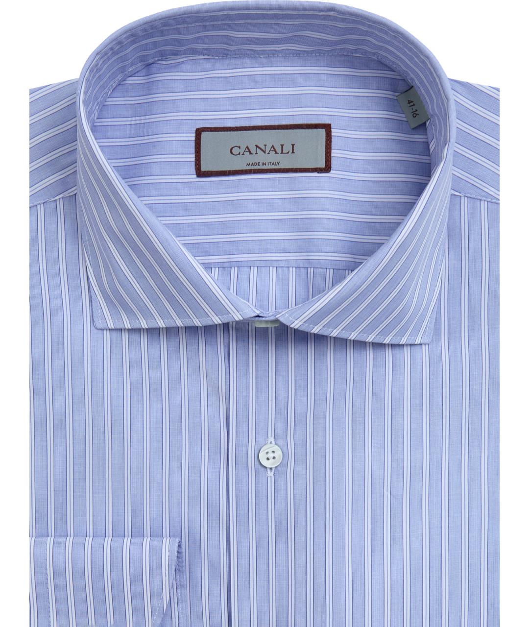 CANALI Голубая хлопковая кэжуал рубашка, фото 2