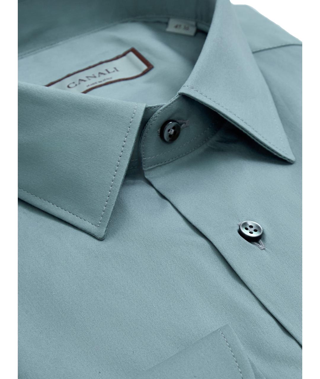 CANALI Зеленая хлопковая кэжуал рубашка, фото 3