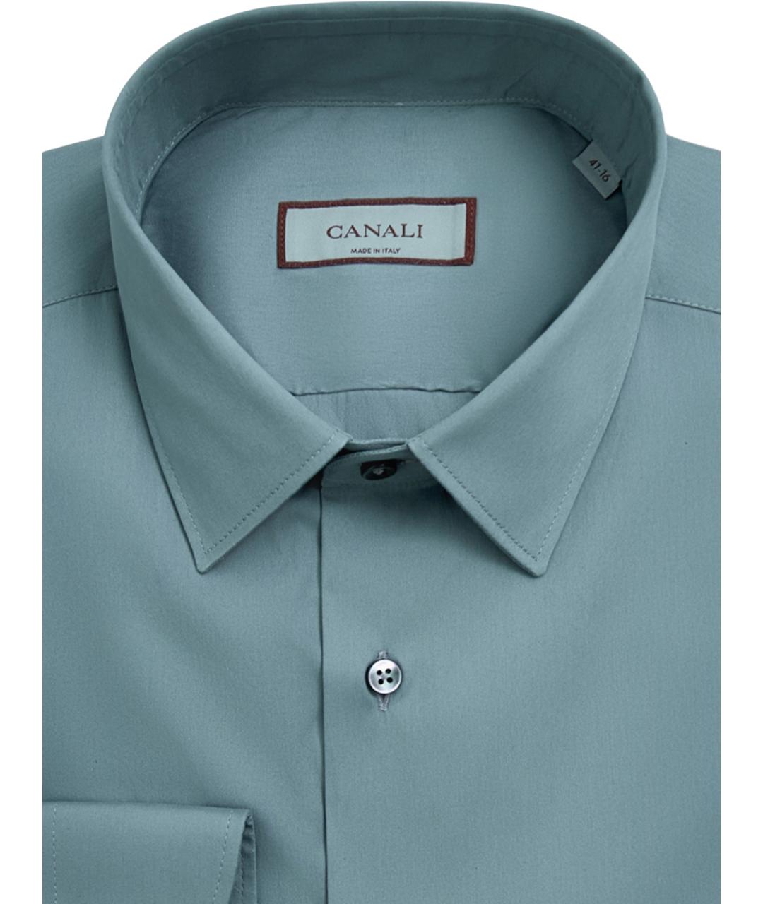 CANALI Зеленая хлопковая кэжуал рубашка, фото 2