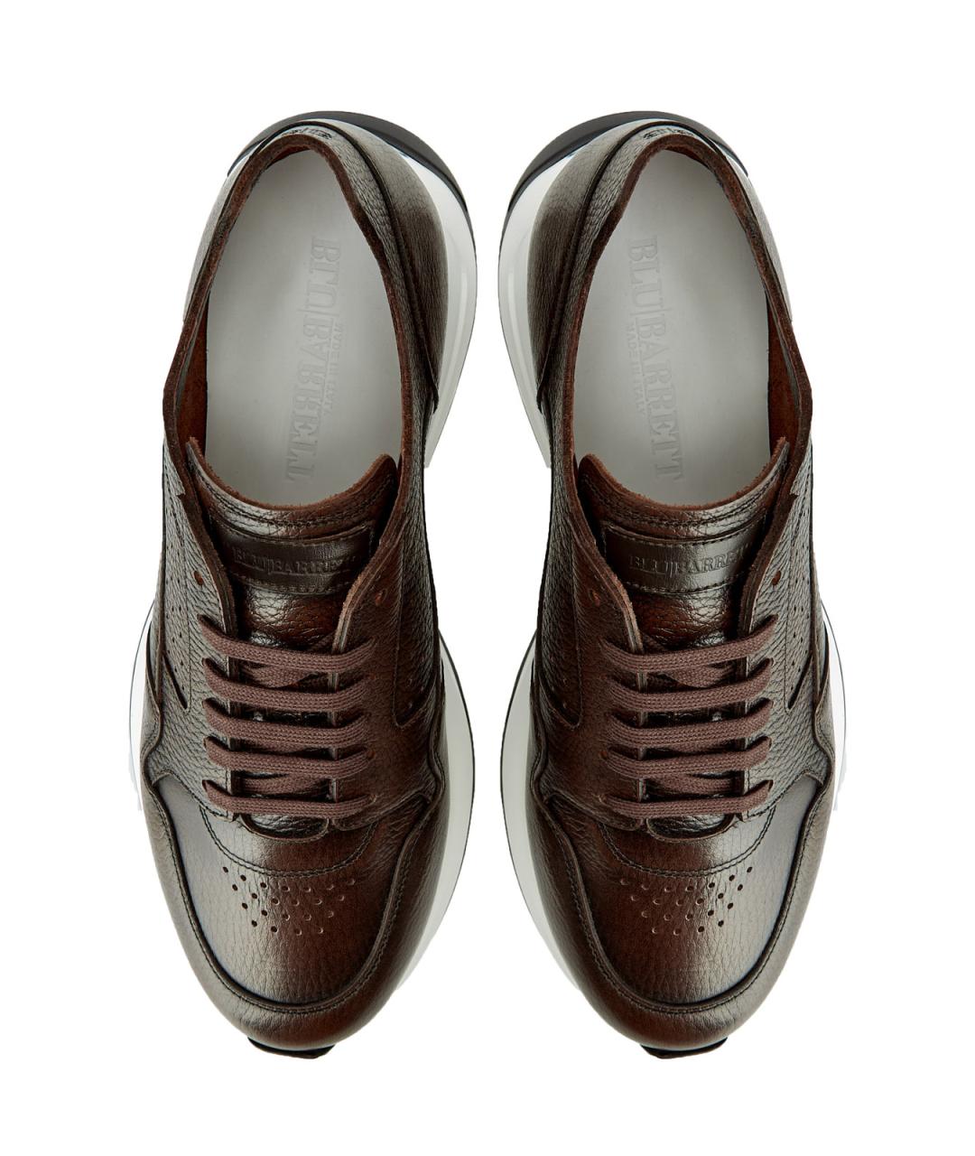 BARRETT Коричневые кожаные низкие кроссовки / кеды, фото 6