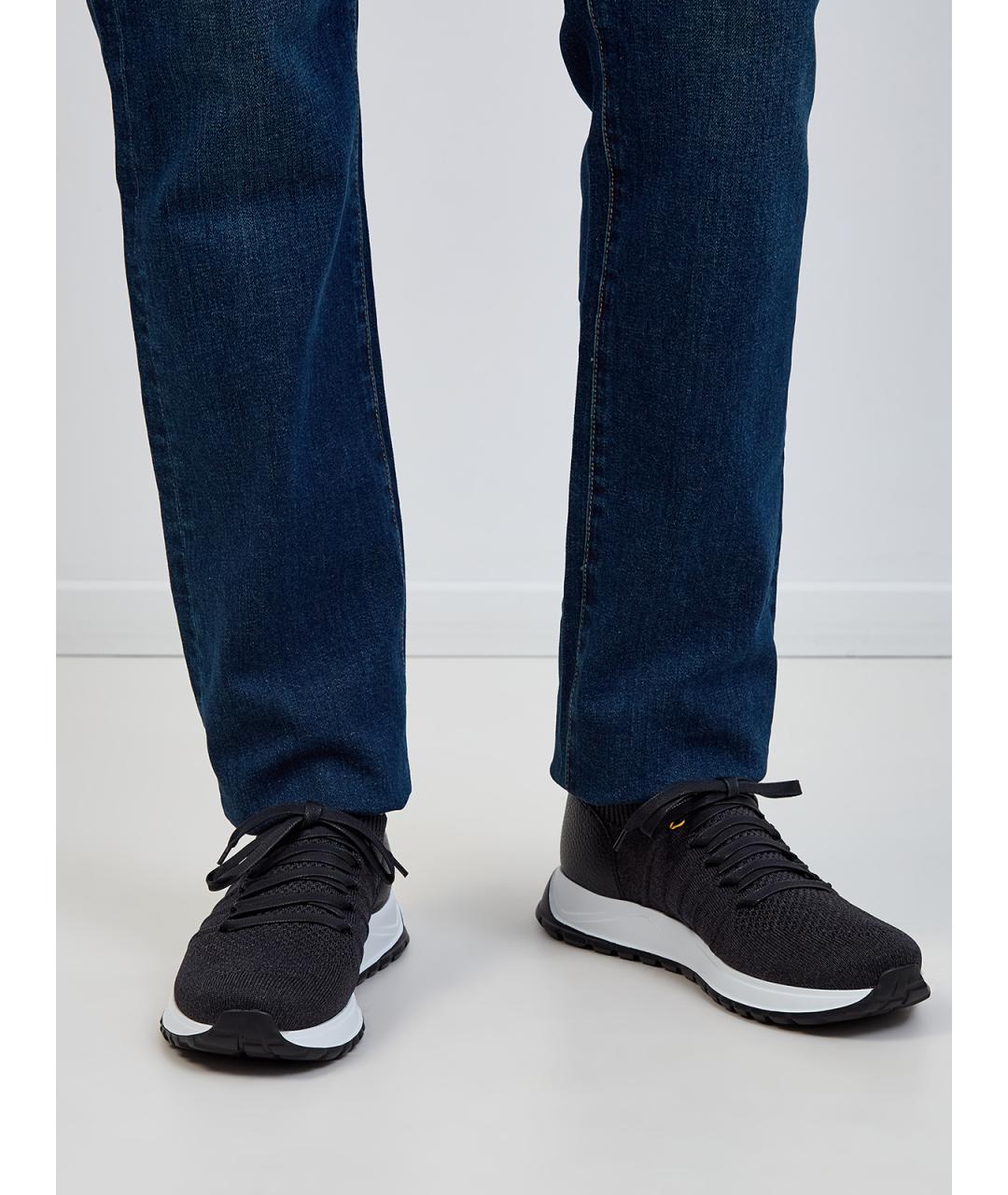 DOUCAL'S Антрацитовые текстильные низкие кроссовки / кеды, фото 2