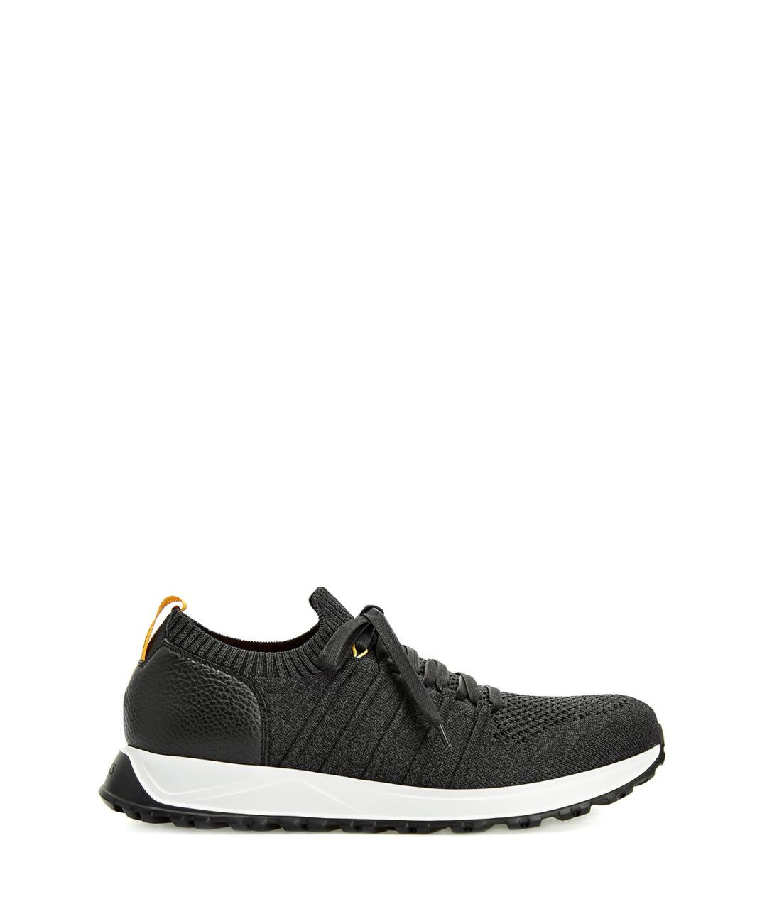 DOUCAL'S Антрацитовые текстильные низкие кроссовки / кеды, фото 1