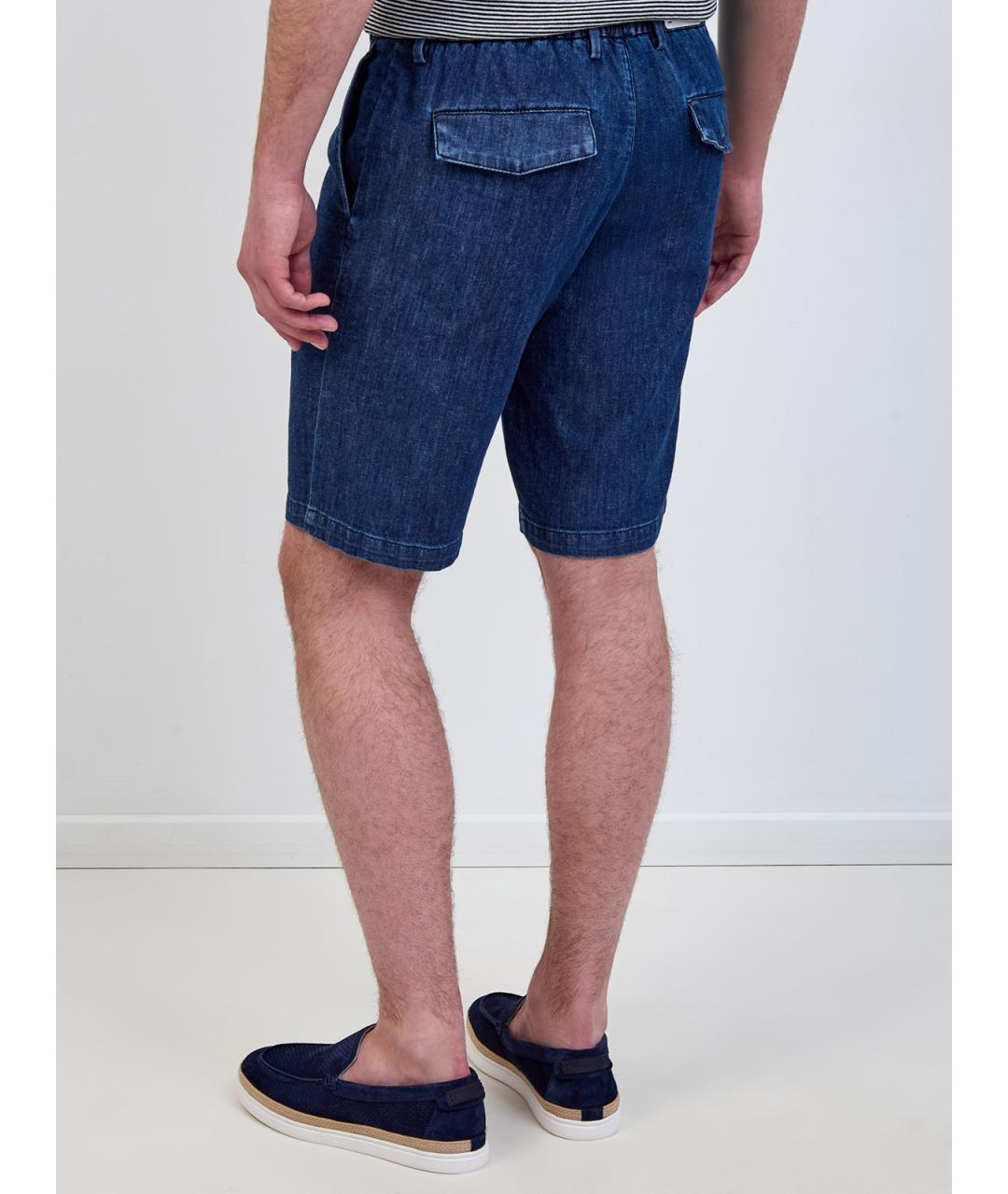 ELEVENTY Синие хлопковые шорты, фото 4