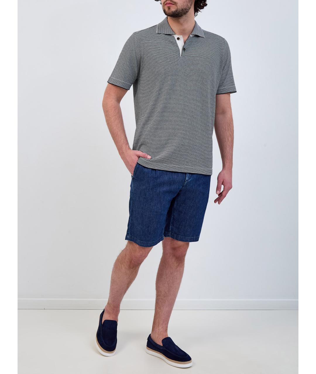 ELEVENTY Синие хлопковые шорты, фото 2