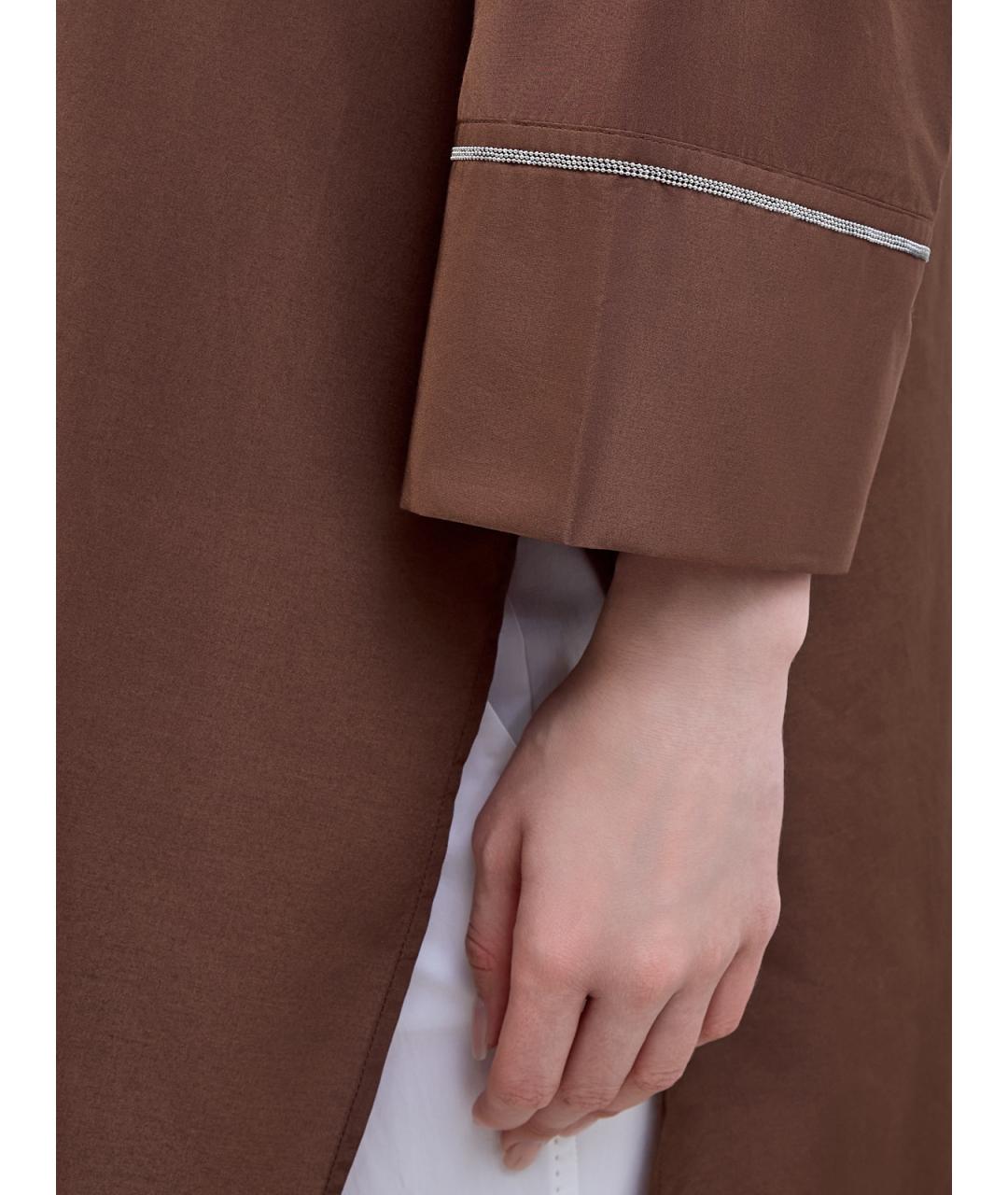 PESERICO Коричневая хлопковая рубашка, фото 5