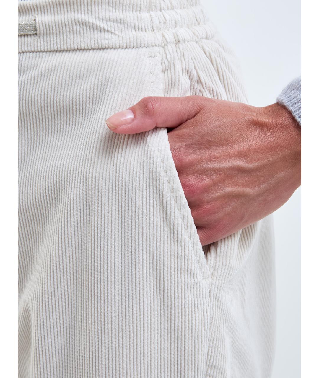 ELEVENTY Бежевые хлопковые прямые брюки, фото 5