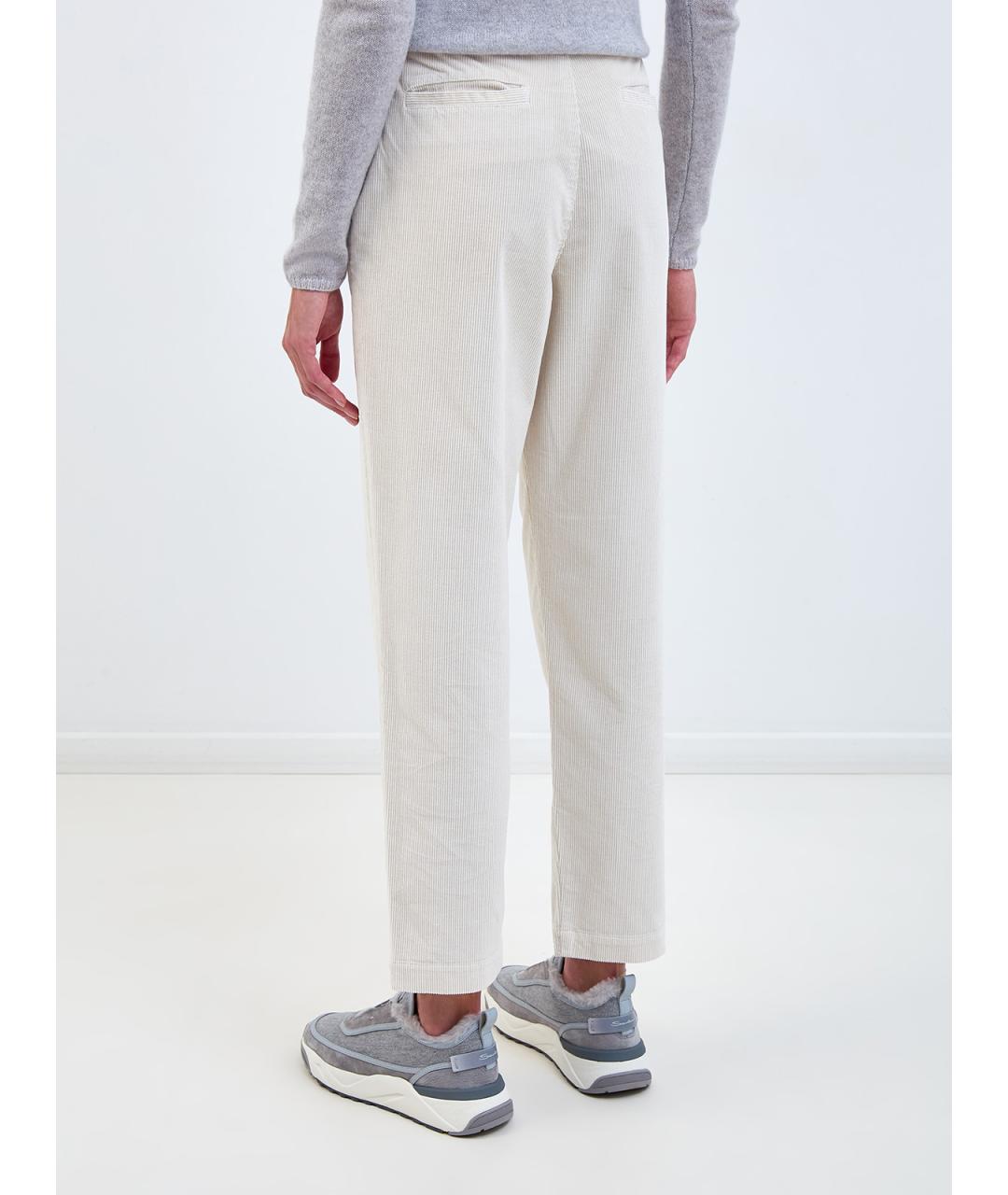 ELEVENTY Бежевые хлопковые прямые брюки, фото 4