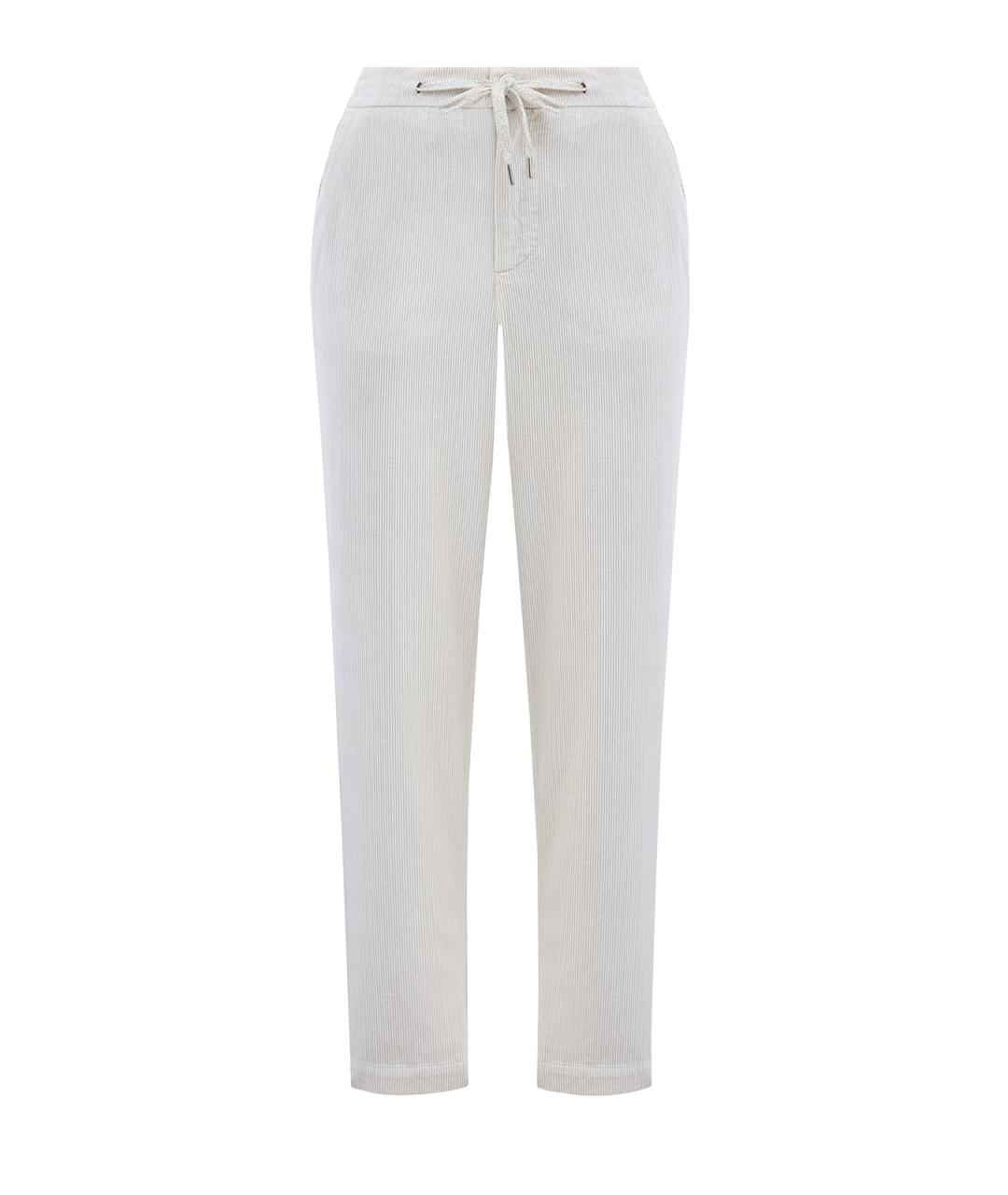 ELEVENTY Бежевые хлопковые прямые брюки, фото 1