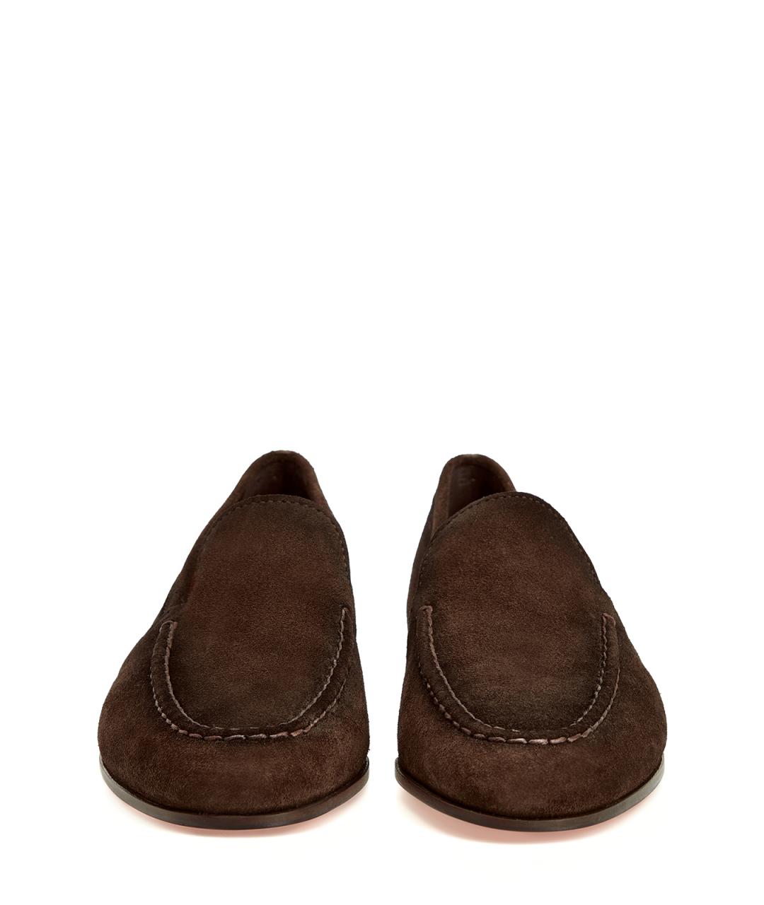 SANTONI Коричневые замшевые лоферы, фото 6