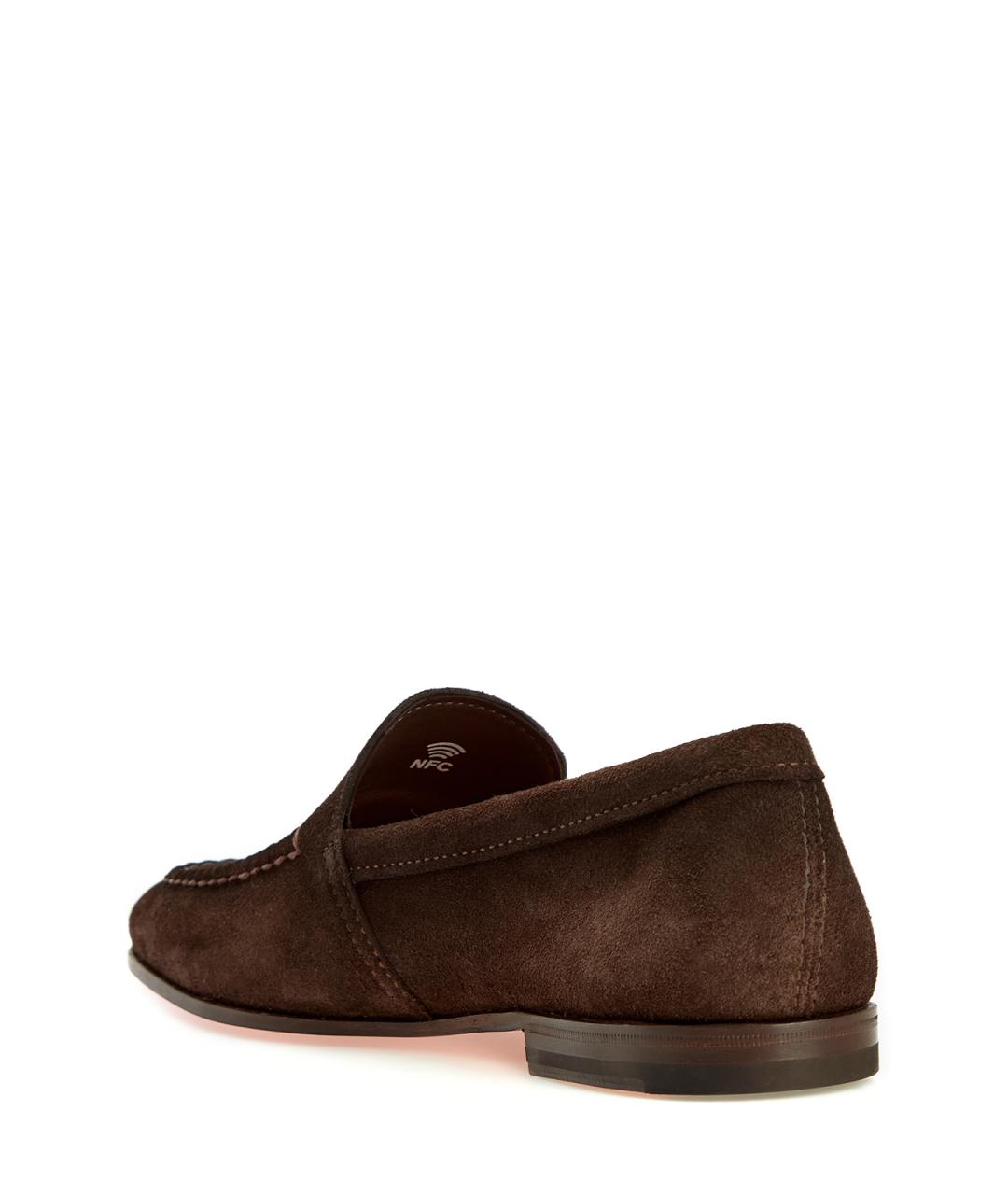 SANTONI Коричневые замшевые лоферы, фото 4