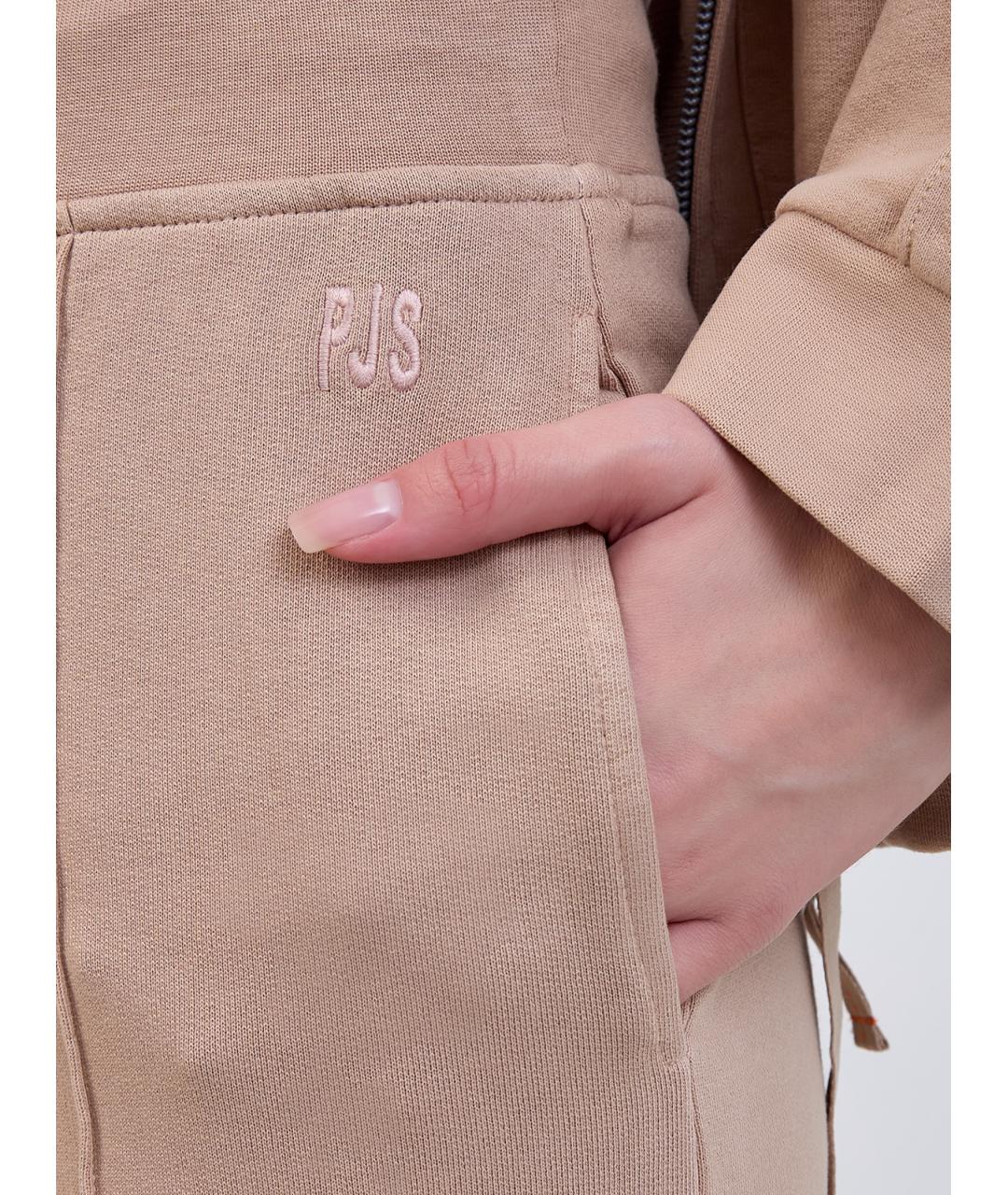 PARAJUMPERS Бежевые хлопковые прямые брюки, фото 5