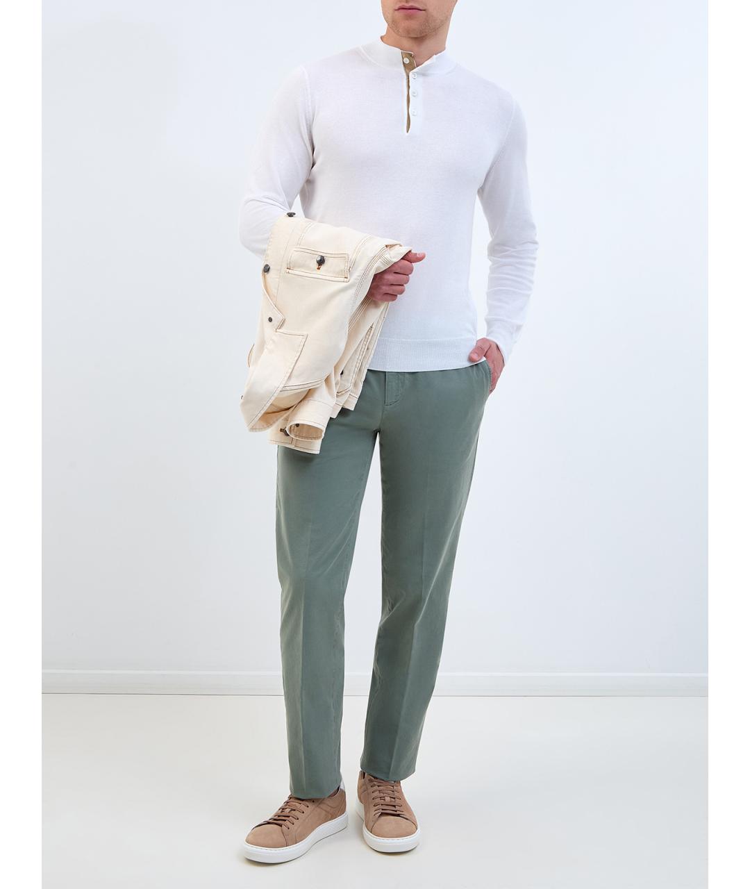 CANALI Белый хлопковый джемпер / свитер, фото 2