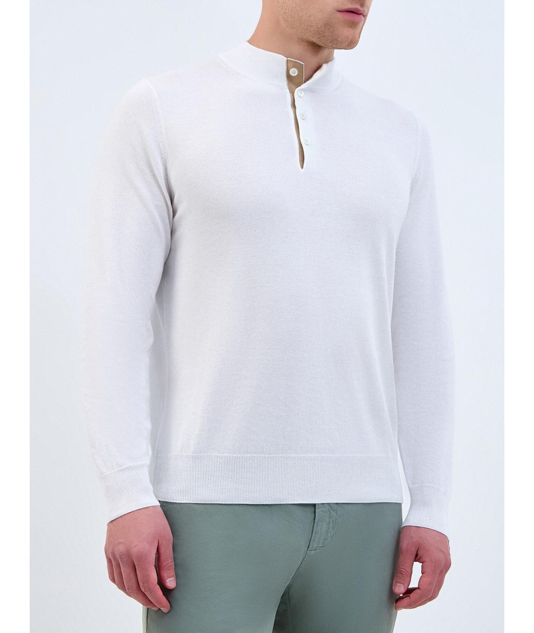CANALI Белый хлопковый джемпер / свитер, фото 3