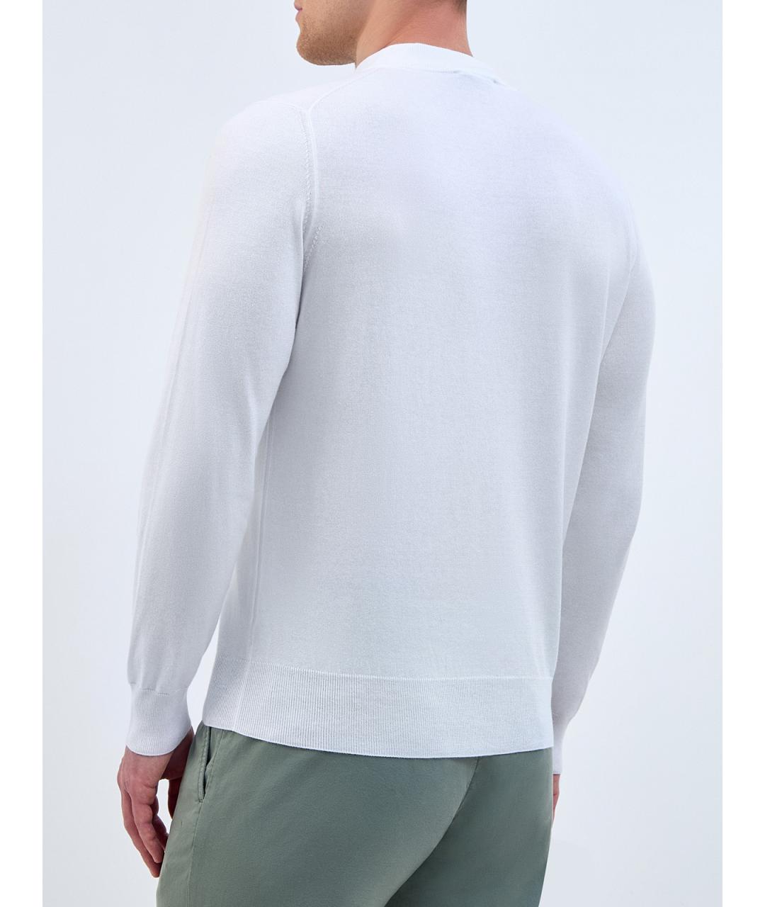 CANALI Белый хлопковый джемпер / свитер, фото 4