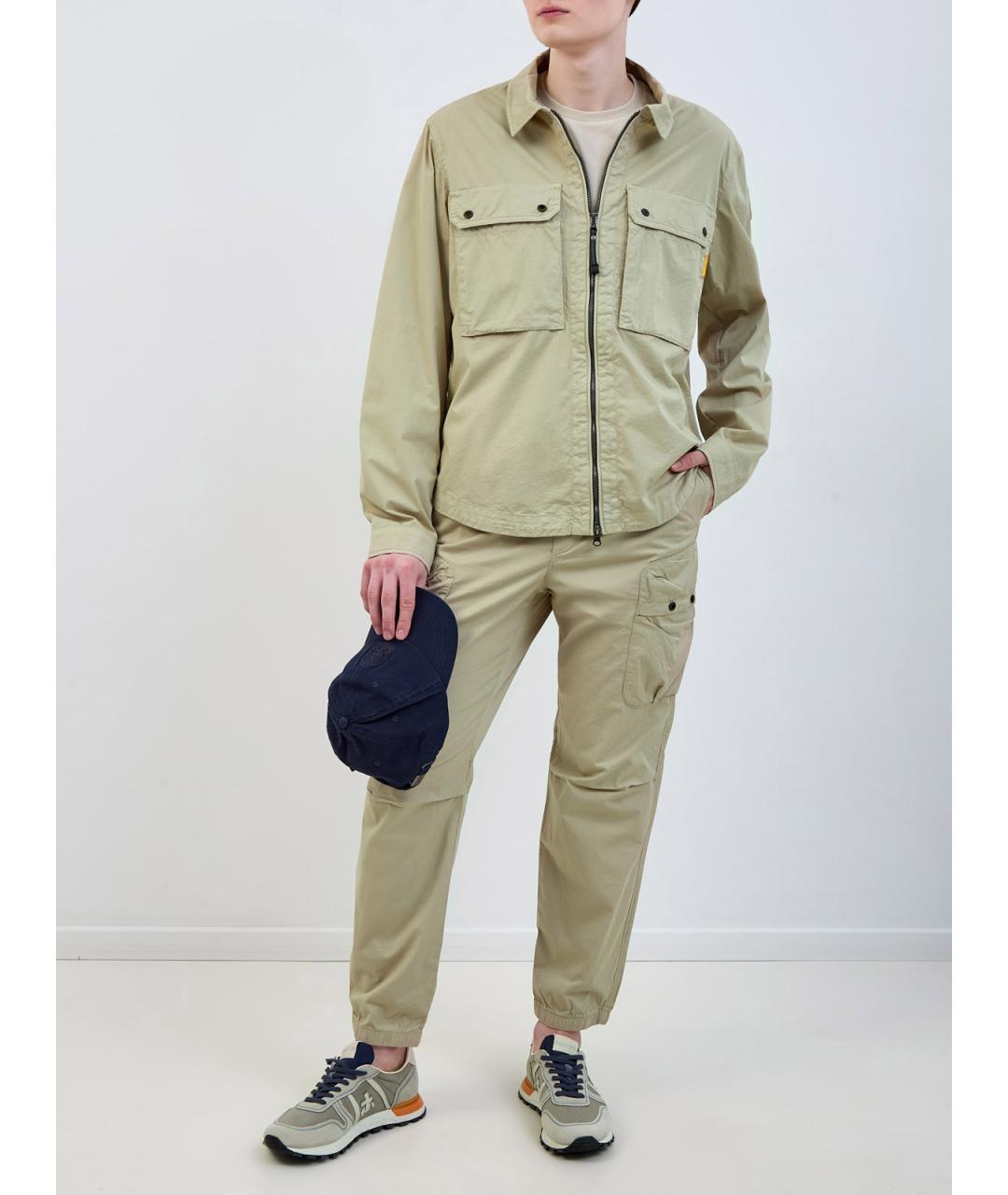 PARAJUMPERS Зеленые хлопковые повседневные брюки, фото 2