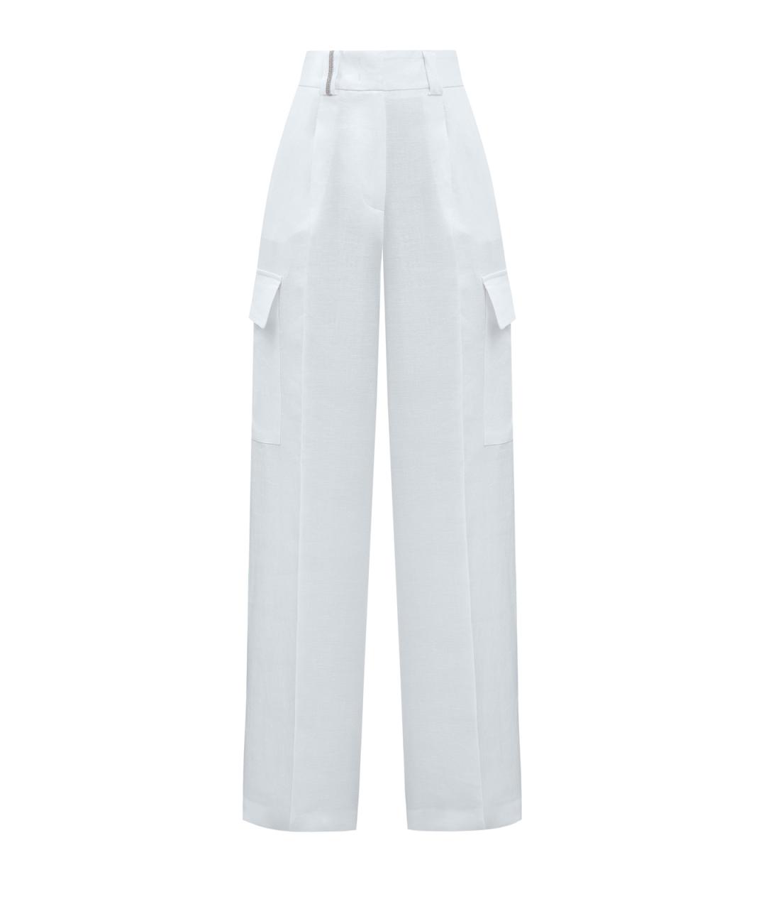 PESERICO Белые льняные брюки широкие, фото 1