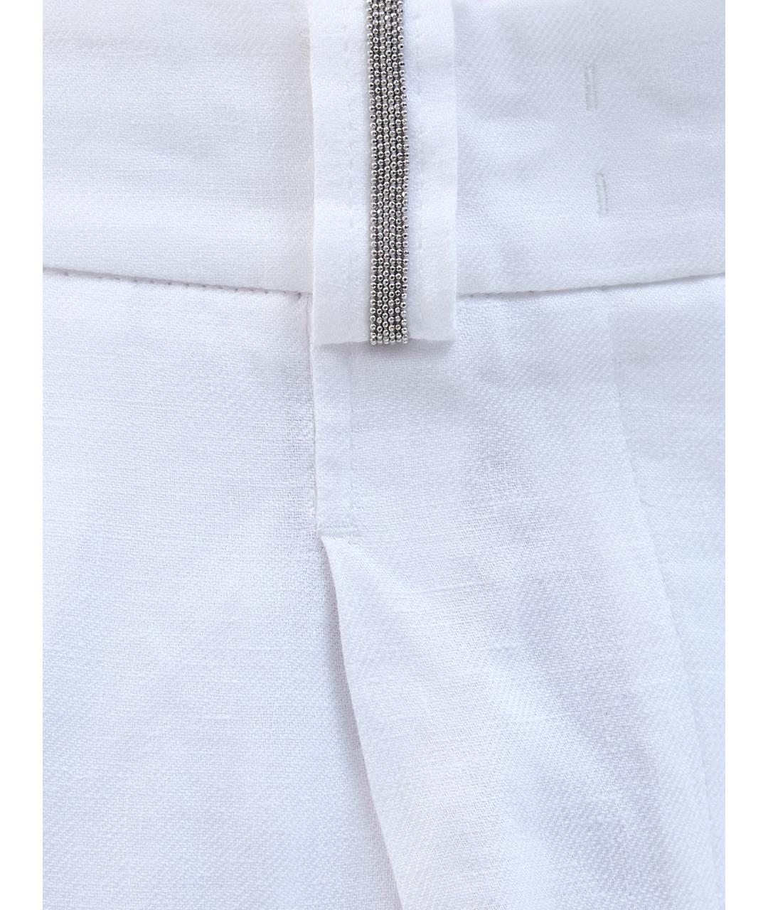 PESERICO Белые льняные брюки широкие, фото 5
