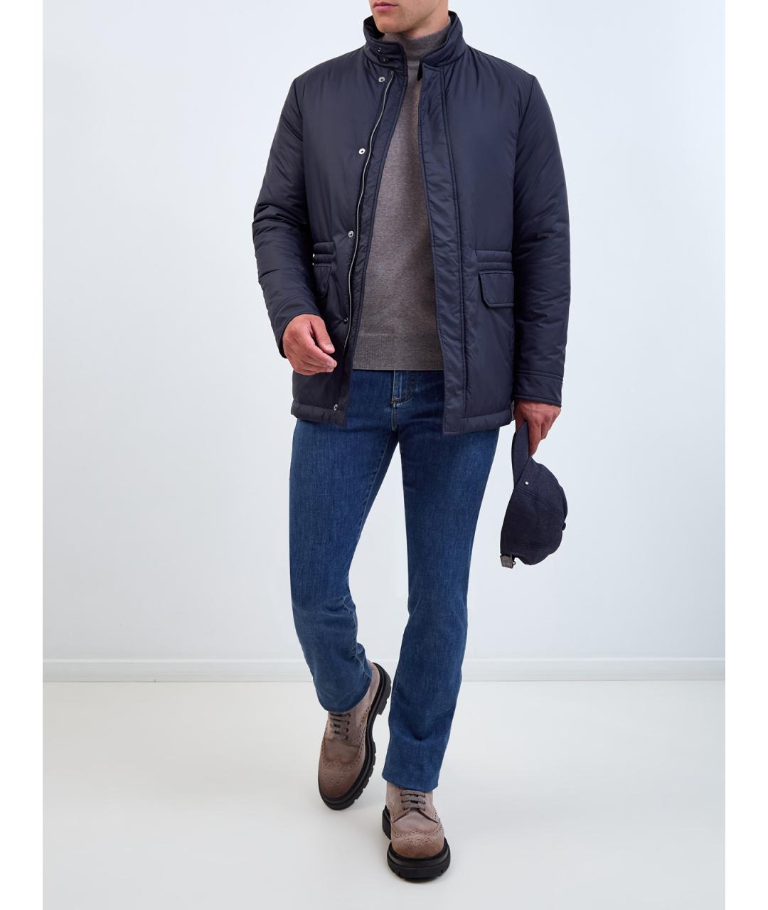 CANALI Синяя полиэстеровая куртка, фото 2