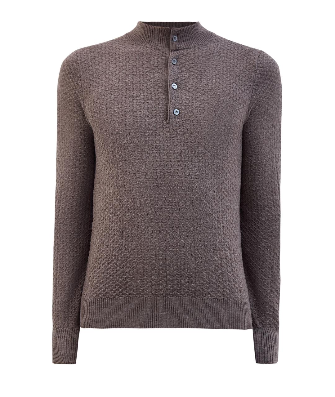 CANALI Коричневый шерстяной джемпер / свитер, фото 1