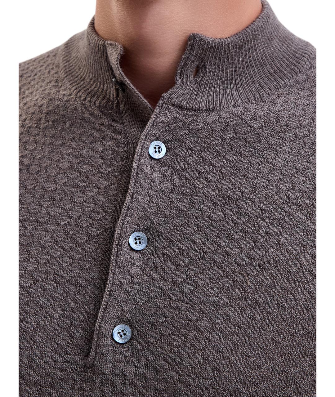 CANALI Коричневый шерстяной джемпер / свитер, фото 5