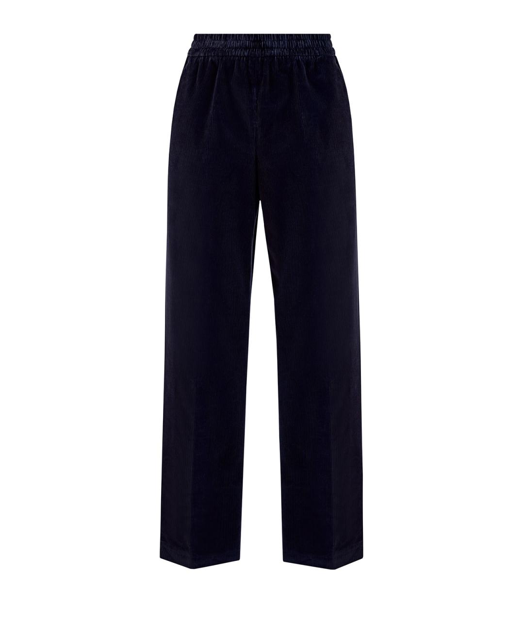 ELEVENTY Синие хлопковые прямые брюки, фото 1