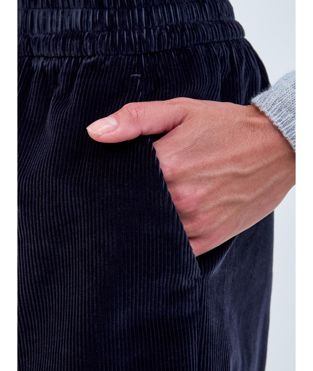 ELEVENTY Синие хлопковые прямые брюки, фото 5