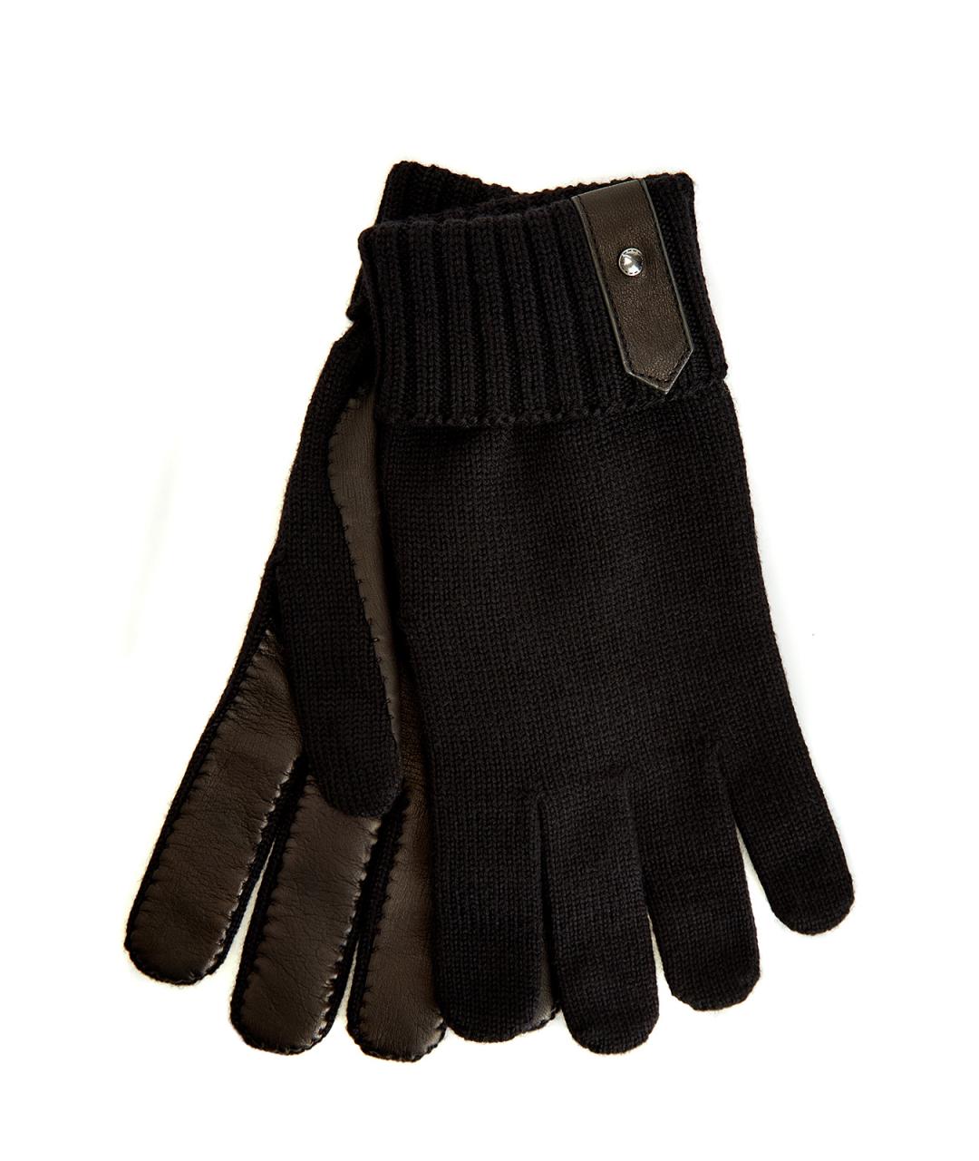CANALI Черные шерстяные перчатки, фото 1