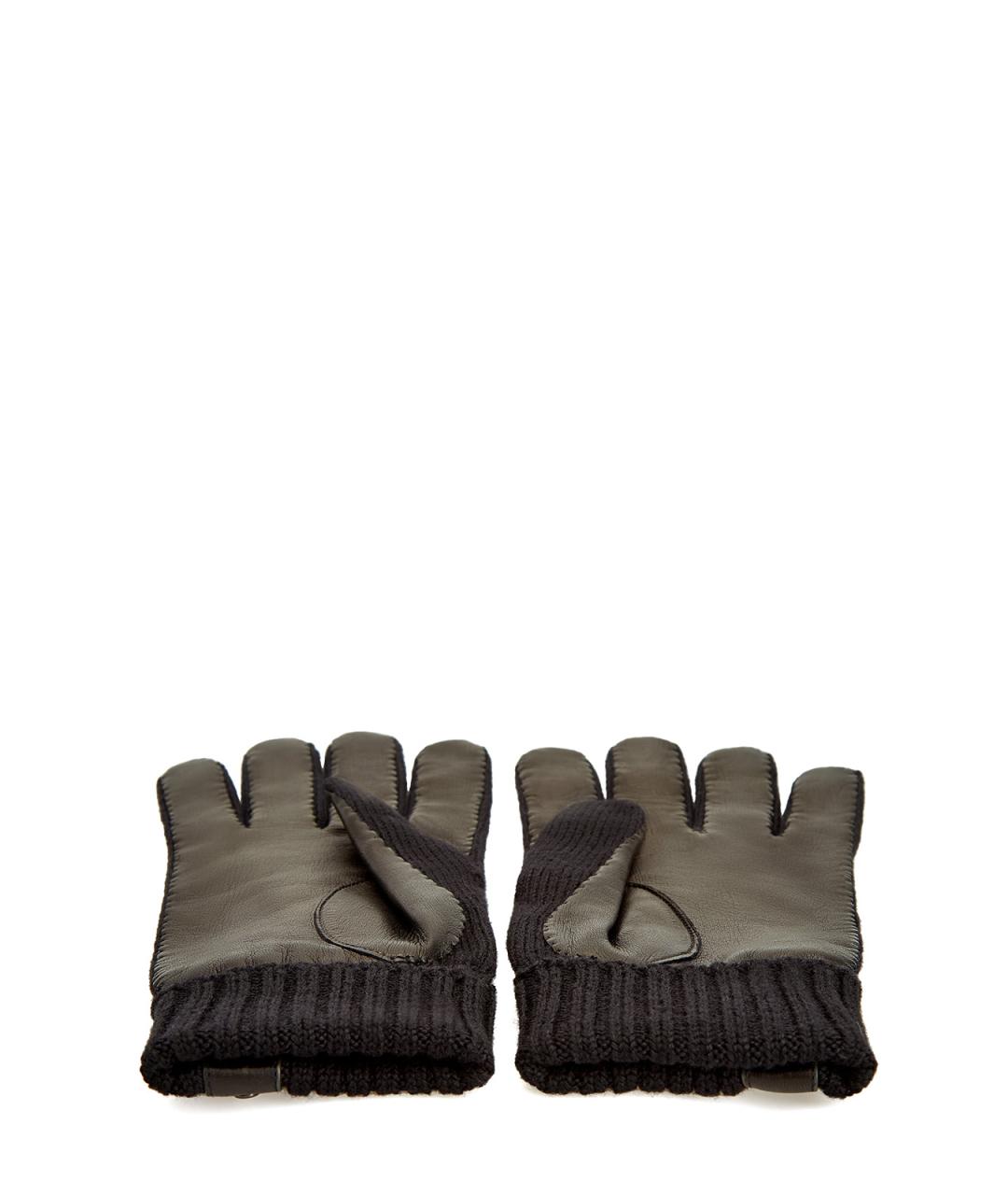 CANALI Черные шерстяные перчатки, фото 4